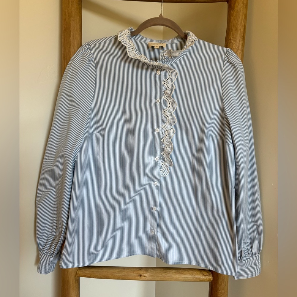Sezane Chlo Blouse w/ Lace-Trim / 6 - Picture 5 of 8